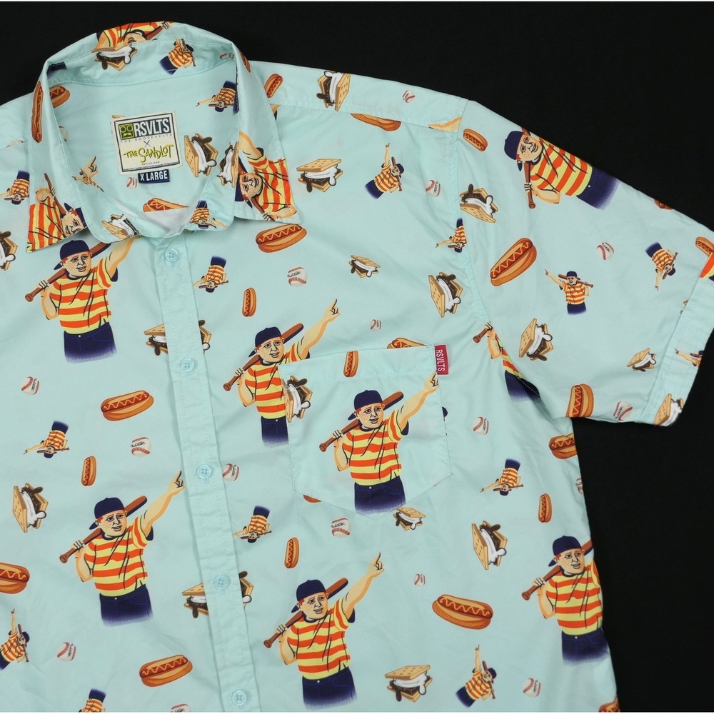 RSVLTS The Sandlot AOP Mens XL Ham Porter Great Hambino Kunuflex Shirt Baseball